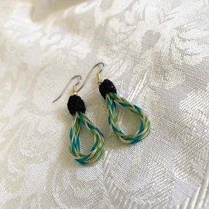 Handmade horsehair earrings